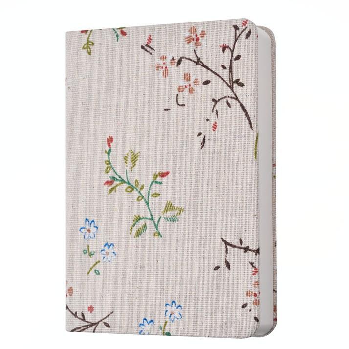 Custom A5 Fabric Printed Notebook 128 Sheets Sewing Bound Lined Blank Journal  ODM  Corporate Gift Eco Stationery