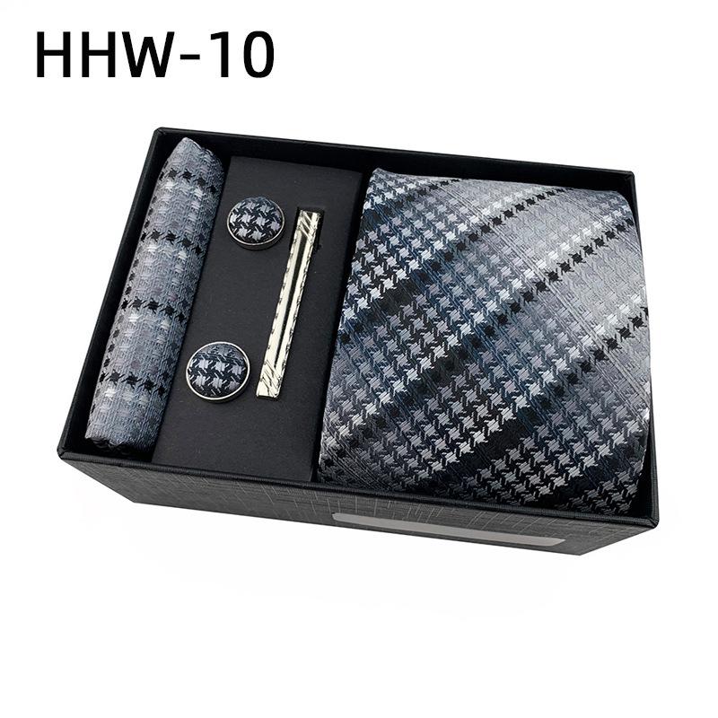 Paisley Men'S Tie Square Cuff Tie Clip Gift Box Set Business Casual Tie Black Gift Box