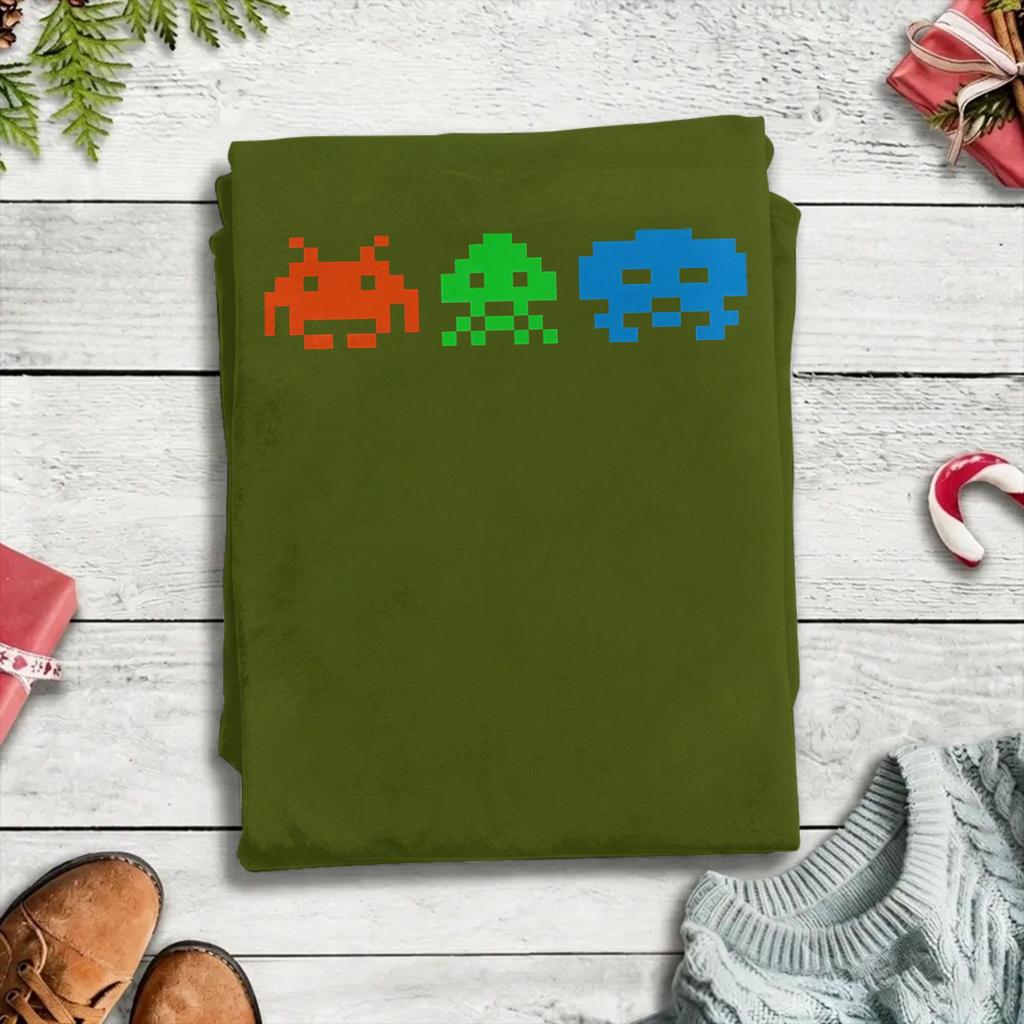 Space Invaders Cotton TShirt For Unisex Summer Aesthetic T Shirts O Neck Hipster Tee Shirt Big Size Hot Sale Clothes