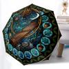 Music Nature Harmony Pattern Umbrella, Portable and Foldable Design, 8 Ribs, a Casual Accessory for Halloween, Christmas, and Birthday Gifts.
