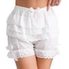 Womens Ruffled Bloomers Tiered Maid Cosplay Shorts Bowknot Culottes Halloween Panties