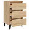 Nightstand with Metal Legs Sonoma Oak Finish 40 x 35 x 69 cm