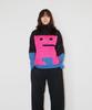 GROUNDWORK Square Man Turtleneck Knit Sweater / Black Pink Mix