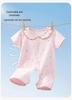 Girls' Summer Floral Cotton Romper, Short-Sleeved with Doll Collar, Size 100.
