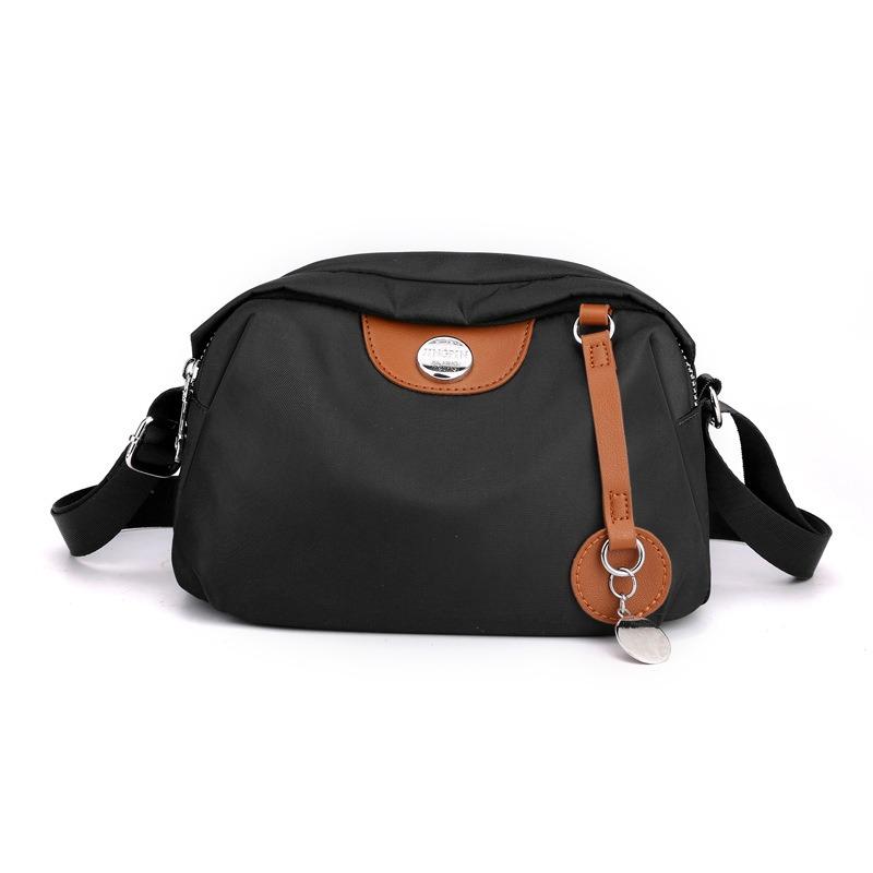 New Women Nylon Shoulder Bag Minimalist Color-Block Large Capacity Crossbody Bag Casual Lightweight Middle-Aged Mom Bag