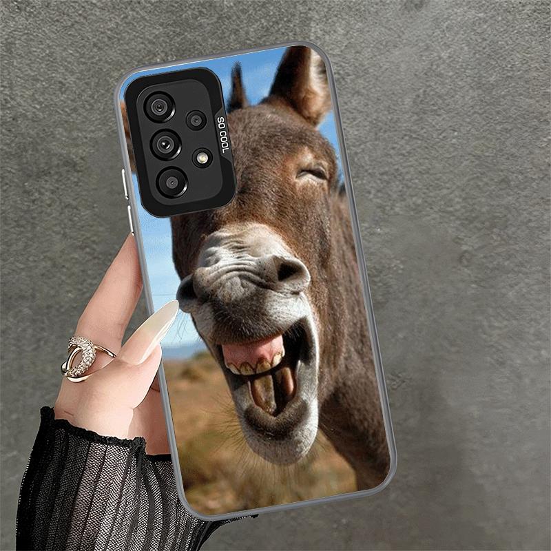 Funny Donkey Animal Shockproof Phone Case for Samsung A17 A16 A15 A14 A37 A57 A36 A56 A26 A35 A55 A25 A34 A54 A24 A13 A23 A33 A5