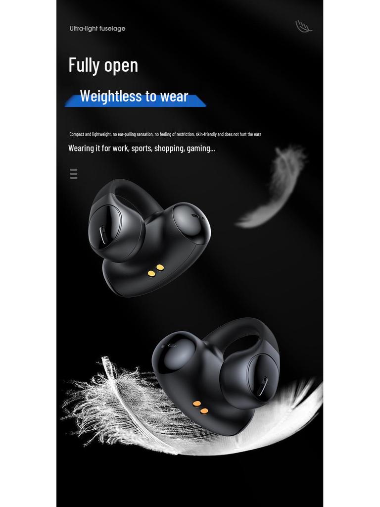 T306 Wireless Bluetooth Ear Clip Sports Earphones with Noise Cancelling for Gaming - Unisex Design