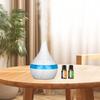 Wood Grain Humidifier & Essential Oil Diffuser, 300ml USB, Includes 2 Aroma Oils