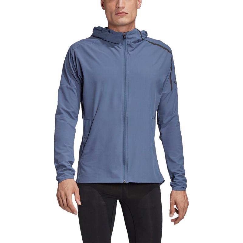 Adidas Striped Comfortable Zip-Up Hooded Long Sleeve Jacket Men Jacket Blue FJ6583