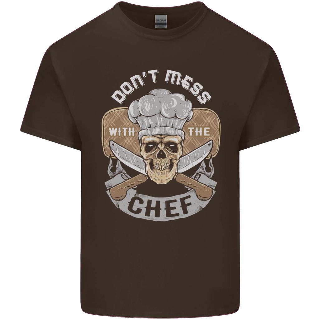 Dont Mess With the Chef Cooking Skull Unisexs Light Cotton TShirt