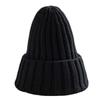 Knitted Woolen Ear Protection Hat Solid Edge Curl Warm Fitting Hood For Men And Women Autumn Winter Trend