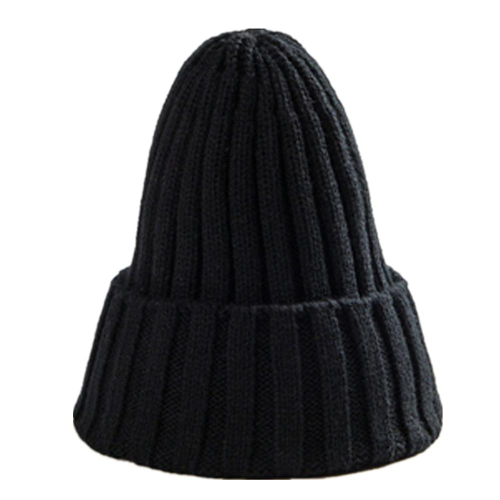 Knitted Woolen Ear Protection Hat Solid Edge Curl Warm Fitting Hood For Men And Women Autumn Winter Trend