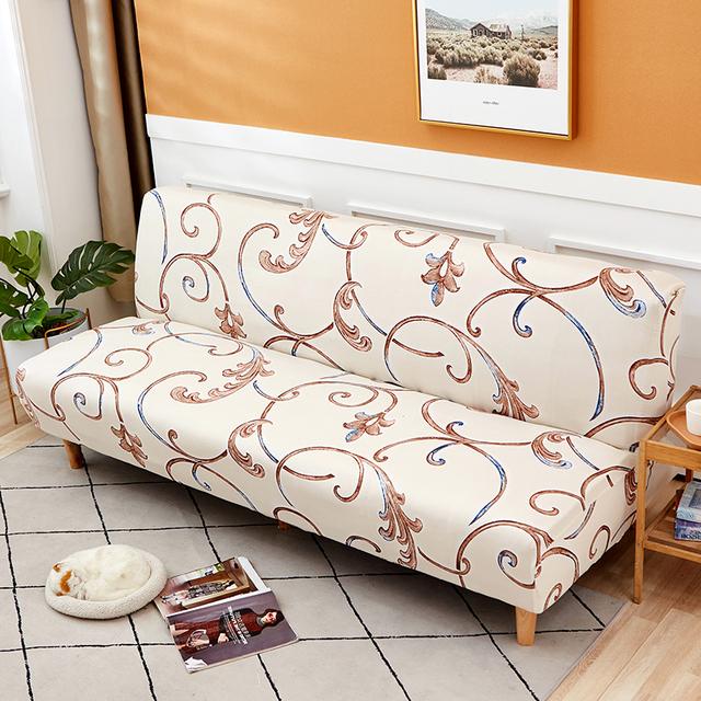 Folding Sofa Furniture Bed Cover Sofa Protective Covers Spandex Stretch Elastic Material Double Chair Cover Slipcovers Living Space Geometric Print
