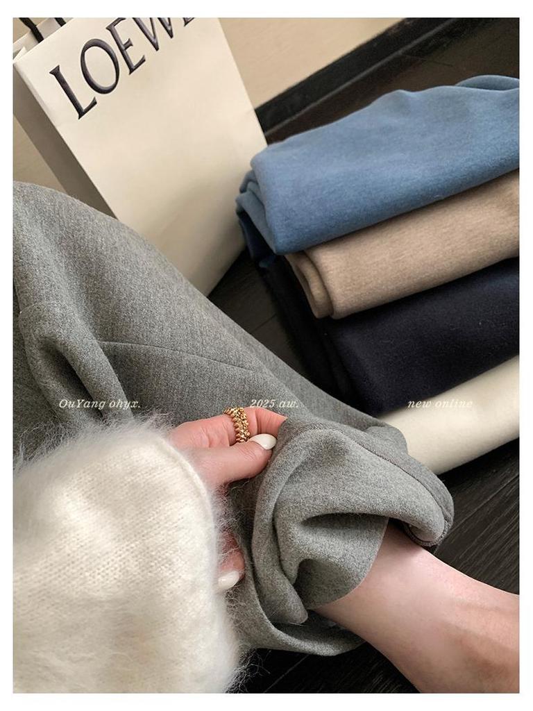 A mere Ouyang 'Hot Seller Lazy Pants 2.0' Thick Wool Wide-Leg Sweatpants