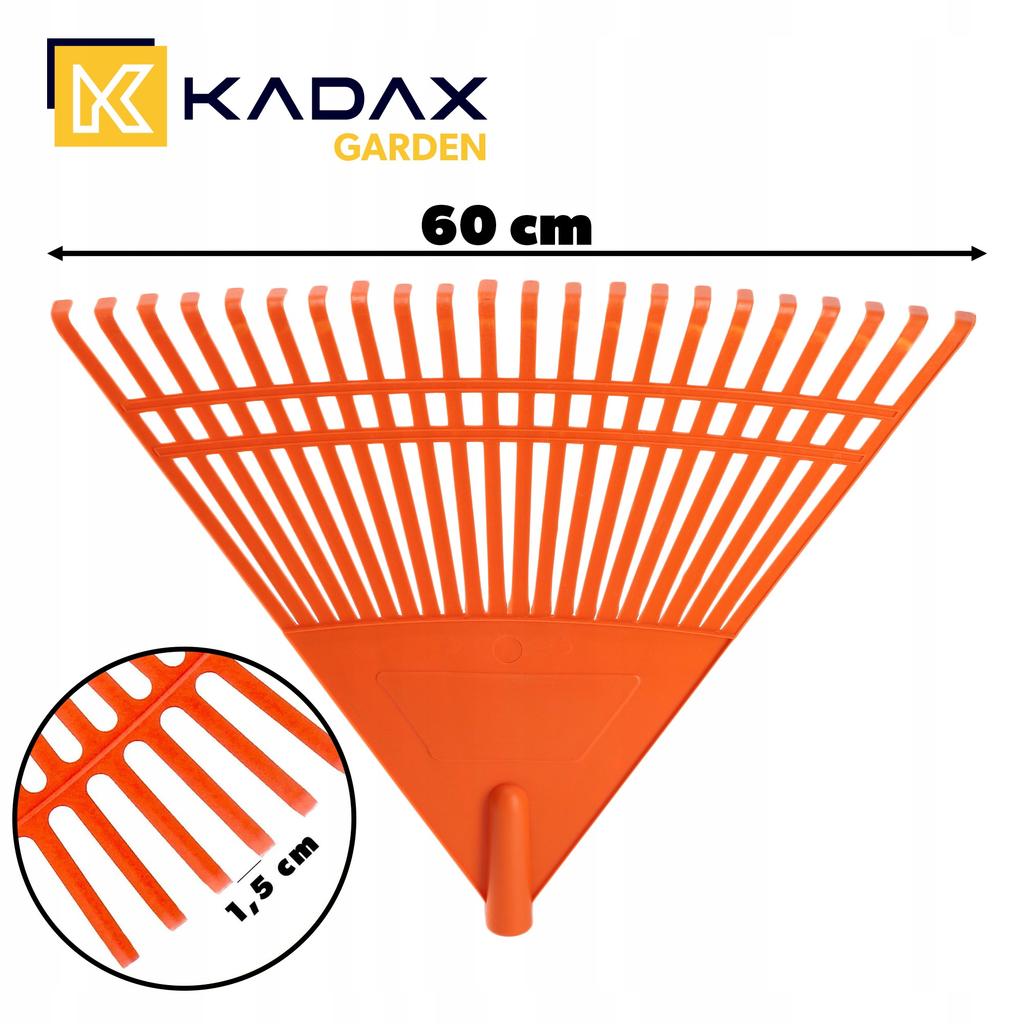 KADAX Grabie Do Liści Trawy Plastikowe Ogrodowe Bez Trzonka szerokie 60cm 22 Zęby