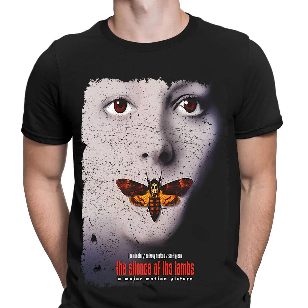 Silence Of The Lambs Movie Poster T-Shirt Horror Crime 90s Film Mens T shirts#9G