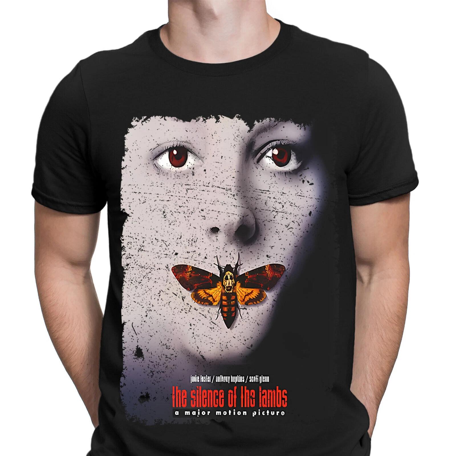 Silence Of The Lambs Movie Poster T-Shirt Horror Crime 90s Film Mens T shirts#9G 3XL