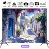 2D flat banner 1 piece backdrop for Greek island partyphoto backdrop for weddings and birthdays