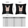 Metal Music Sign Of The Horns Square Pillowcase Polyester Linen Velvet Printed Zip Decorative Pillow Case Home Cushion Cover