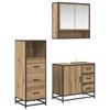 Bathroom Furniture Set with Shelf 3 Pcs Artisan Oak Wood Based Material