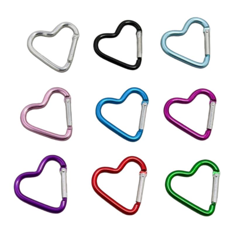 Heart-Shaped Aluminum Carabiner Hook for Backpack and Water Bottle - 44x40MM