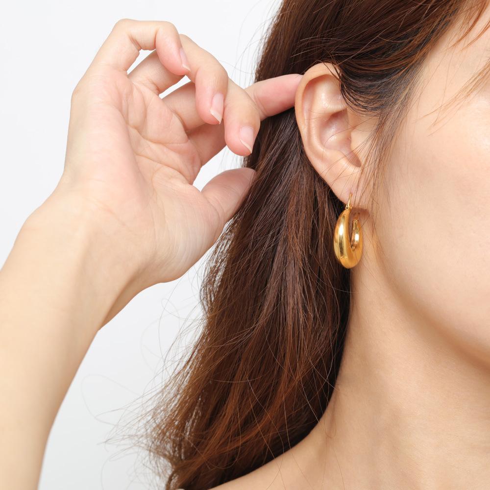 OPK Fashion Hollow Stainless Steel Earrings Golden Earrings Girl