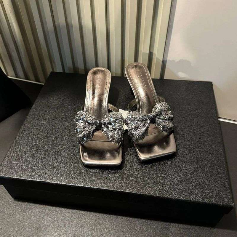 Milo Cat Niche Design Premium Bow One-word Drag Summer 2025 New Comfortable High-heeled Popular Sandals