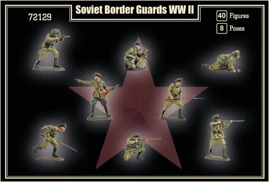 mars figure World War II Soviet Army Soviet Border Guard 8 Poses 40 Pieces Plastic Model ORM72129 1/72