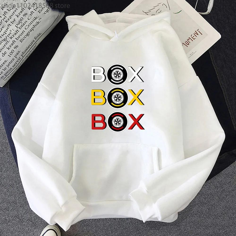 Cartoon F1 Hoodies Men Car Box Box Box Sweatshirt with Hooded Women's Clothing Games Men Clothes Y2k Long Sleeve Tops