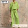 Women's Fashion Casual 3/4 Sleeves Pants Suits