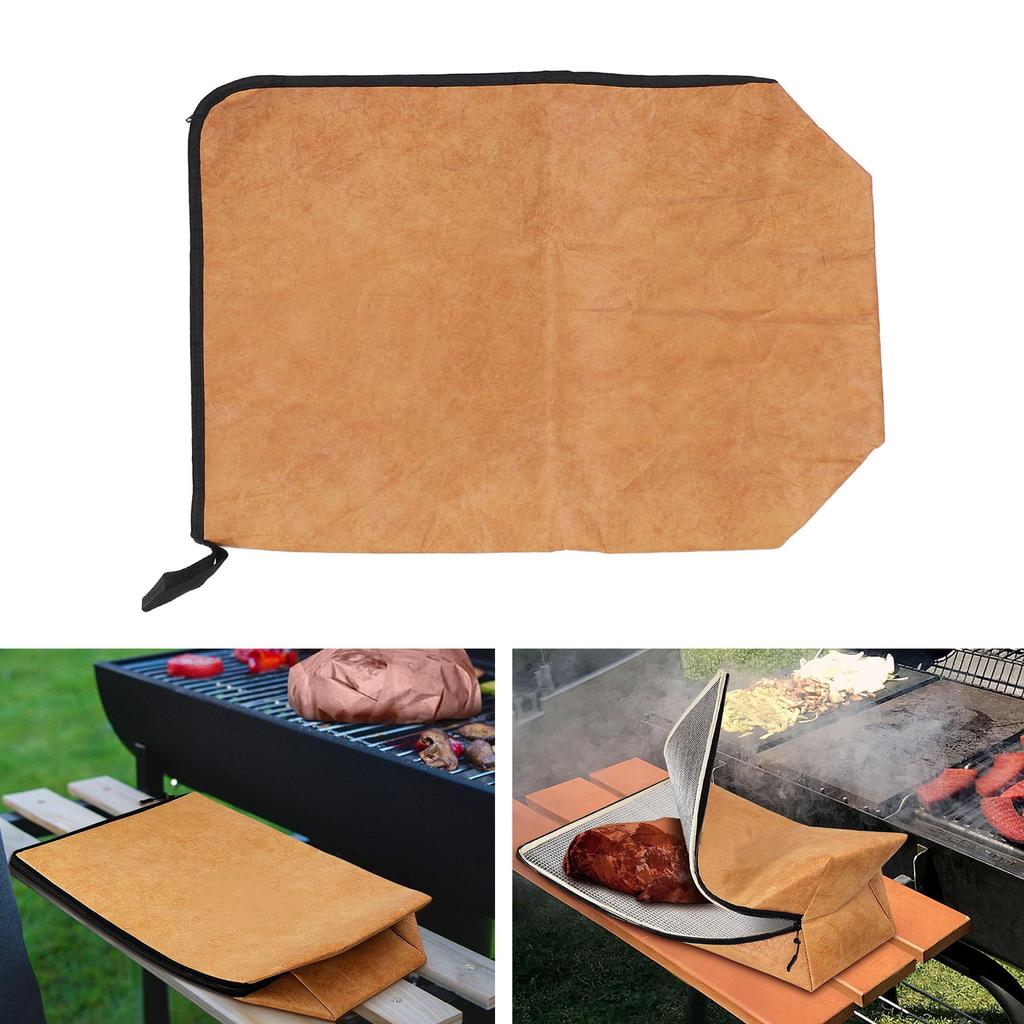 BBQ Meat Blanket Reusable Insulated Brisket Resting Blanket Large Capacity Meat Resting Bag with Zipper Opening for BBQ