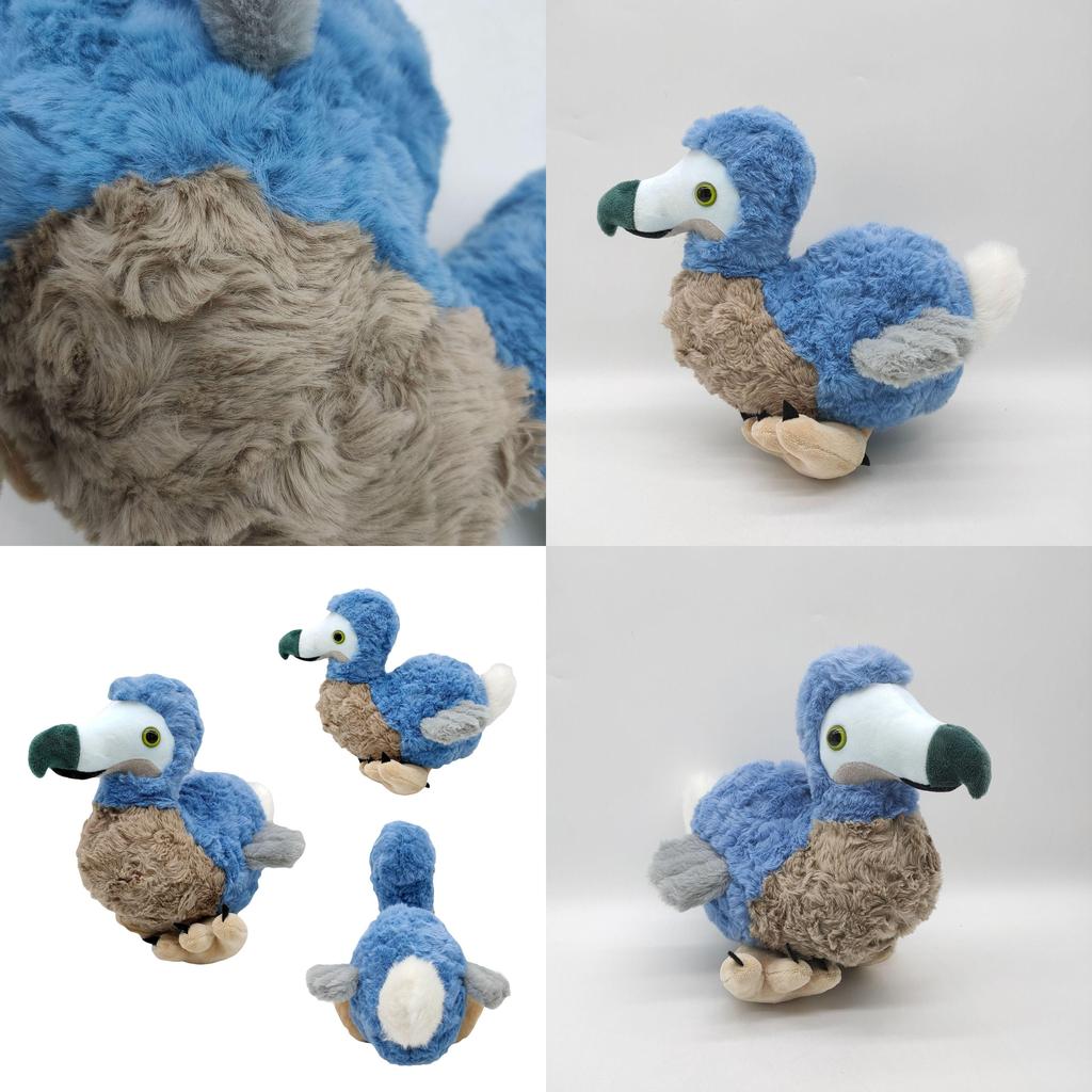Cuddly 7.8in Dodo Plush Toy Blue Bird Soft Stuffed Animal Doll For Kids Xmas Gifts