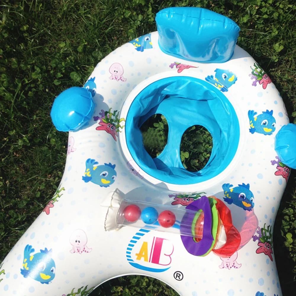 Parasolar Mama și Copilul Colac Inel de Înot Părinte-Copil Plute Gonflabile pentru Piscină Cerc de Înot Jucărie de Baie Accesorii dropshipping