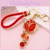 Charming Water Drill Moonstone Tulip Car Keychain For Women With Floral Design