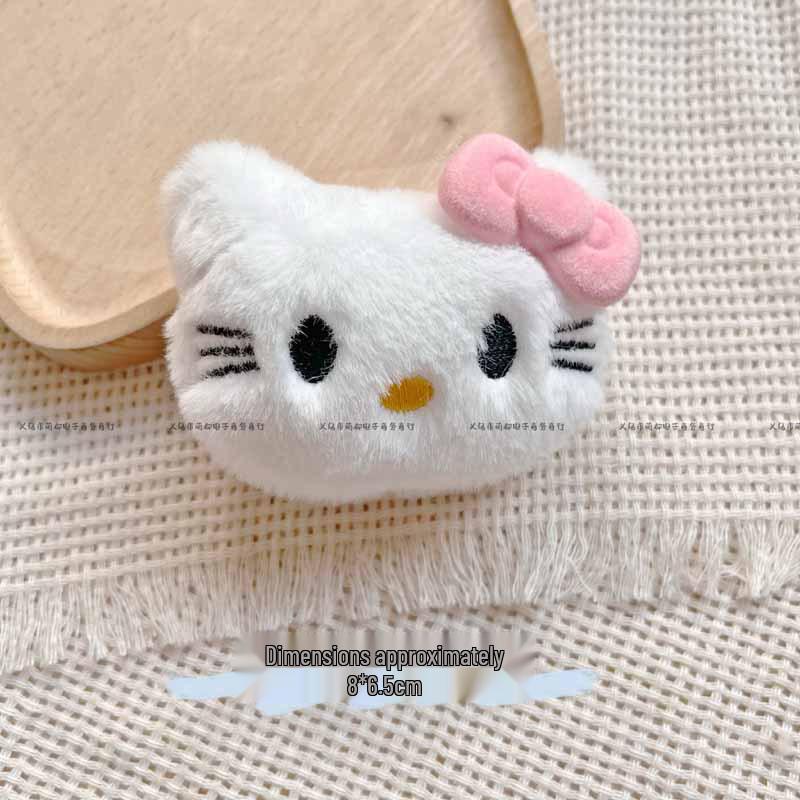 Hello Kitty Plush Accessories: DIY Doll, Cat Head Brooch, Pendant, Bag, Scarf, and Shoe Decorations.