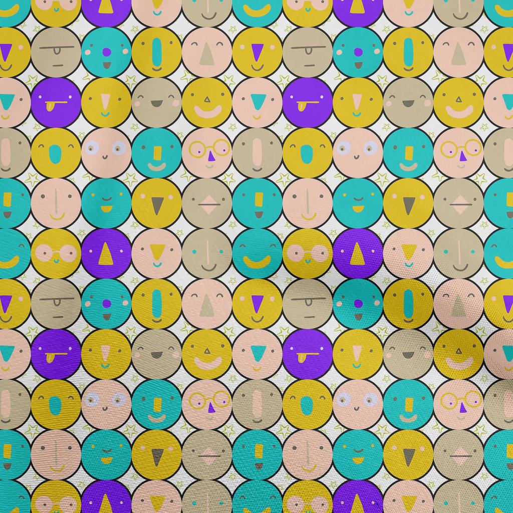 oneOone Bavlněný Flex Tmavě Broskvový Látka Dětské Kruhové Prošívací Potřeby Potisk Šicí Látka Na Metráž 40 Palců