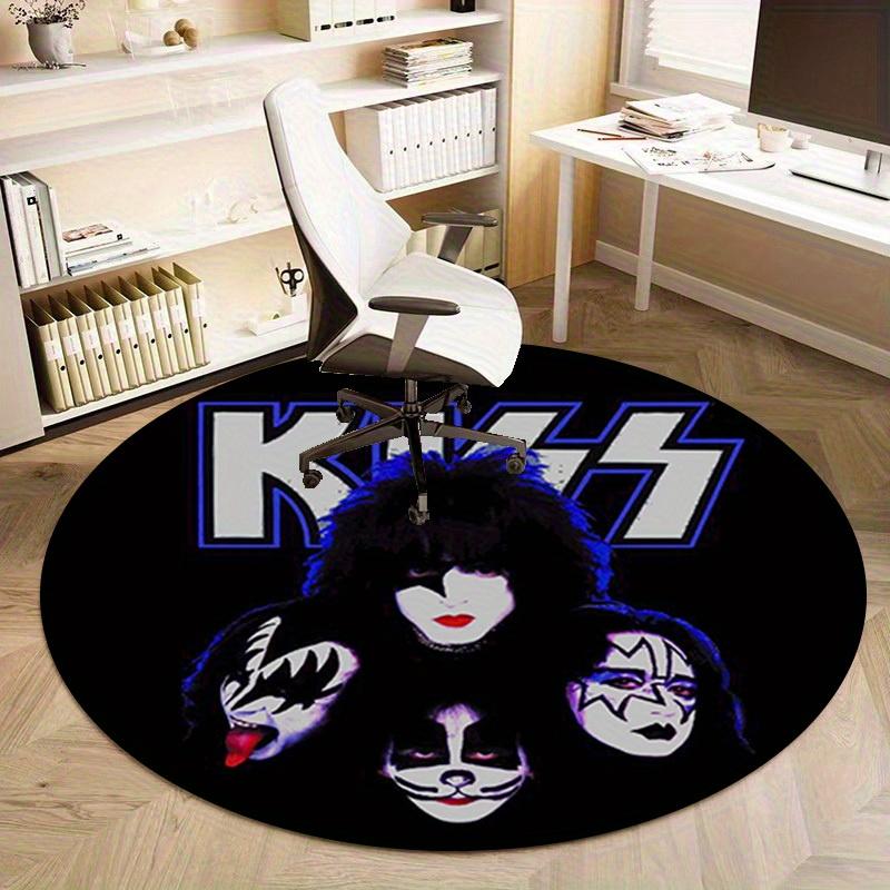 1pc Kiss Band Logo Home Office Outdoor Round Carpet Gift Decorative Rug MatRC2711