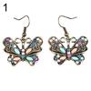 Bohemian Women Butterfly Dragonfly Rhinestone Charm Hook Earrings Jewelry Gift