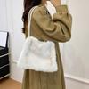 Women Fluffy Shoulder Bag Top-handle Bag Fashi Female Autumn Winter Handbag Soft Plush Versatile Shopping Tote