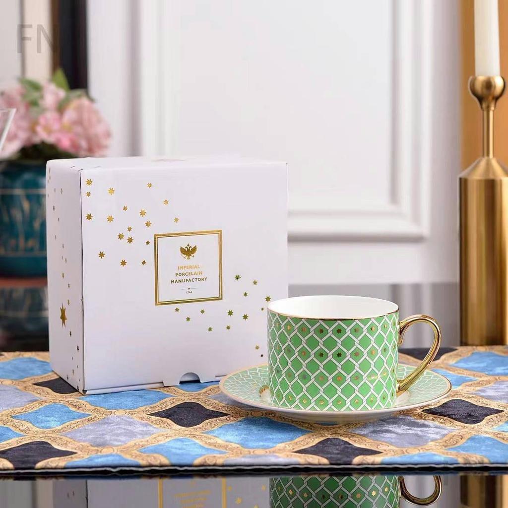 Ruský královský kostní porcelánový set šálku a podšálku na kávu - Keramika v evropském stylu pro odpolední čaj