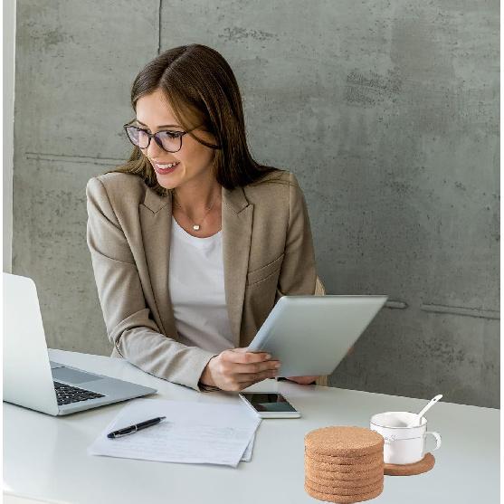 12 Pcs Cork Coaster for Drink, Absorbent Heat Resistant Reble Tea or Coffee Coaster, Blank Coasters for Crafts,Warm Gifts Cork Coasters for Relatives