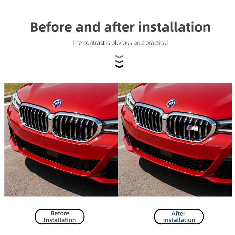 Car Front Grille M Badge Emblem Decoration Accessories Sticker For BMW M E46 E90 E60 F30 F10 E39 E36 F20 G30 G20 E87 E92 E91 E30 pdzr82
