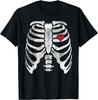 Heart Rib Cage X-Ray Adult Kids Funny Halloween Skeleton T-Shirt,men&women Unisex T-shirt