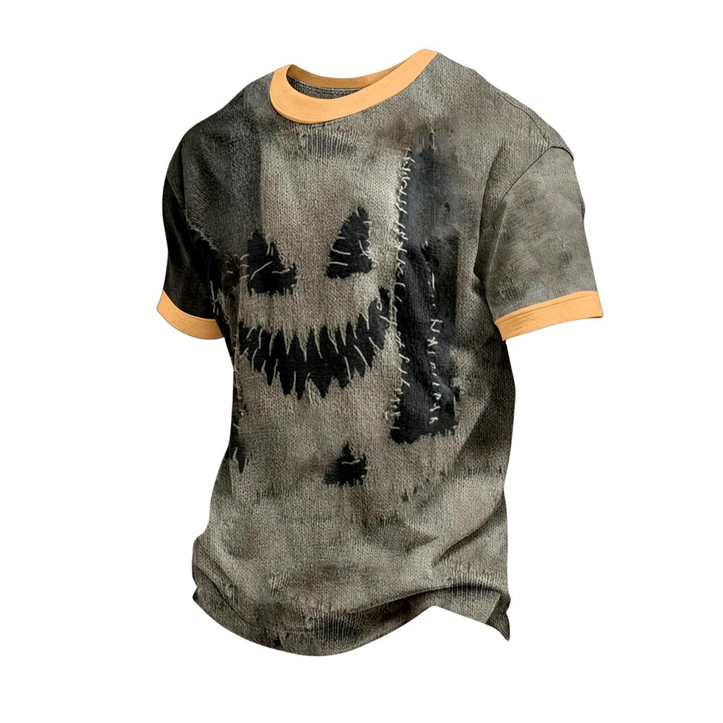 Men's Short Sleeve Halloween Print T-Shirt Casual Fashion Top