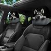 Husky Dog Print Car Headrest Cover Cute Husky Pattern Easy Install Seat Protector