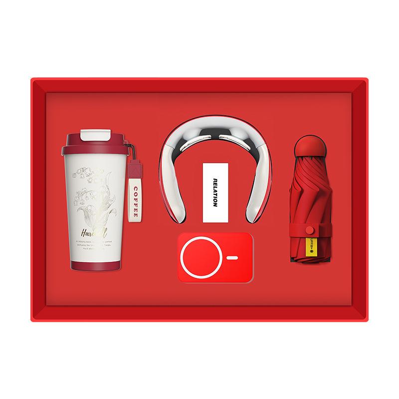 High-End Souvenir Gift Set: Custom Logo Coffee Mug & Power Bank