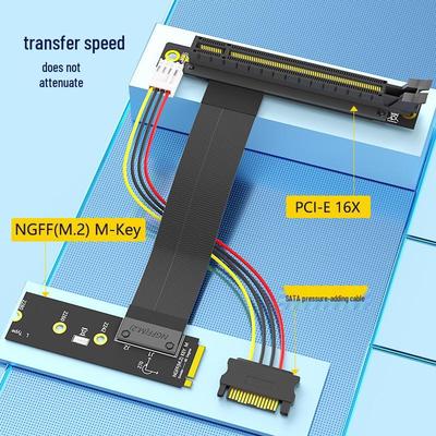 90° PCI-E 16X naar M.2 NGFF Key M Verlengsnoer