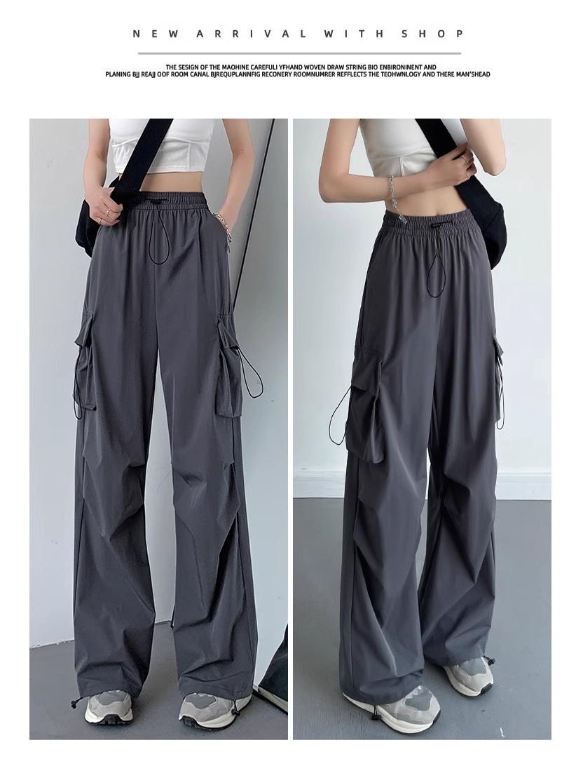 

Women s Quick-Drying Wide-Leg Cuffed Pants for Outdoor Sports & Dance M сірий колір
