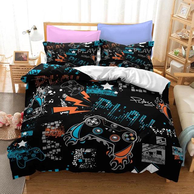 3d Digital Gamer Bedding Set Quilt Cover With Pillowcases Twin 2/3Pcs Video Game Comforter Cover Full Queen King Double Size