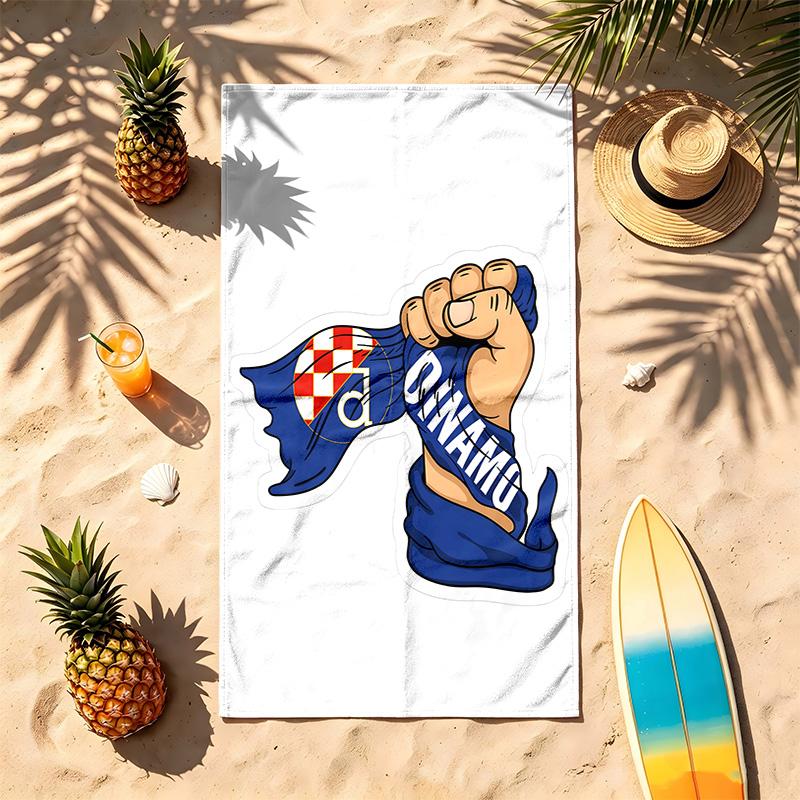 GNK Dinamo Zagreb (1) Theme Beach Towel Sand Resistant Soft And Comfortable Suitable For The Pool Camping Yoga And Diving A Travel